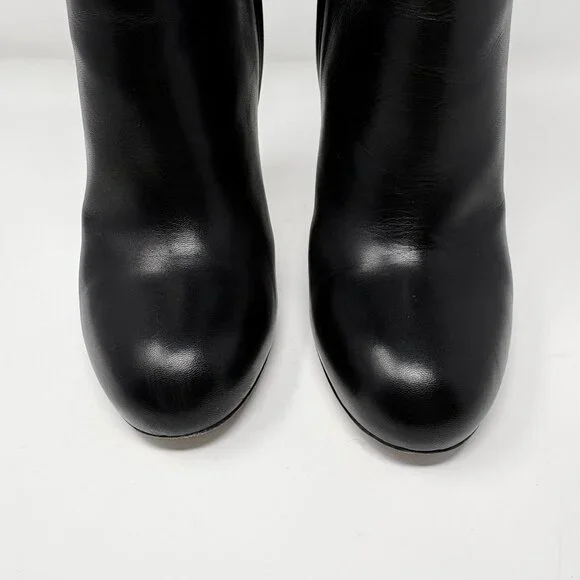 Gucci Goldie Leather Heel Ankle Boots Black Size 39.5 / 9.5 - Picture 9 of 15